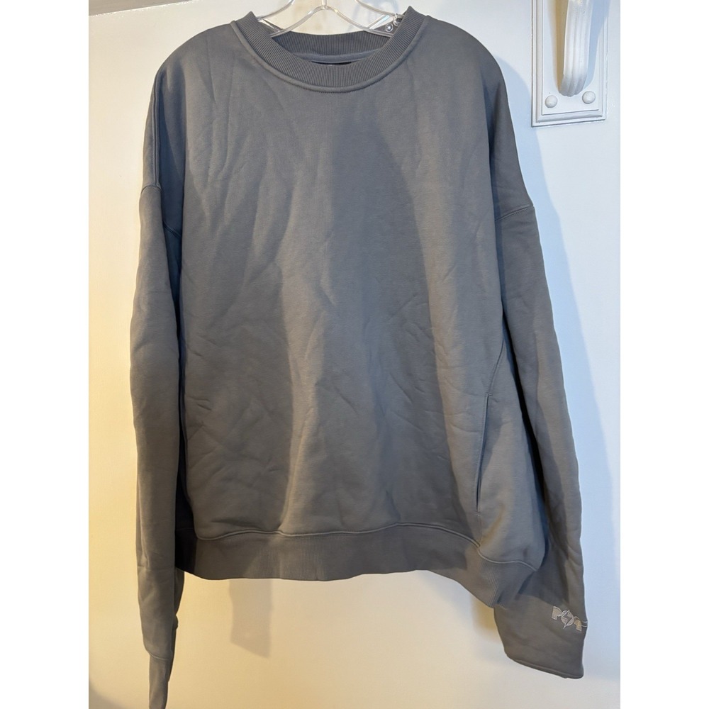 POPFLEX Gray‎ Oversized Boxy Sweatshirt L XL Fleece Lined